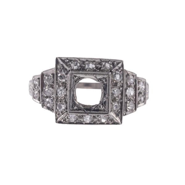 Art Deco Platinum Diamond Engagement Ring Setting (1 of 3)