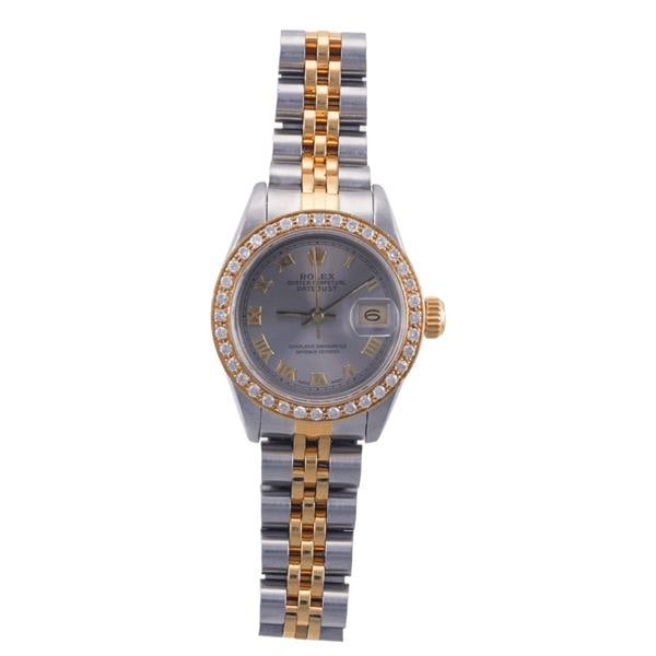 Rolex Datejust 18k Gold Steel Diamond Watch 69173 (1 of 5)