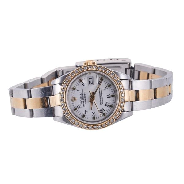 Rolex Datejust 18k Gold Steel Diamond Watch 69173 (1 of 4)