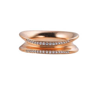 Chopard 18k Gold Diamond Ring: METAL: 18k Gold. GEMSTONES: Diamonds approx. 0.22ctw. MEASUREMENTS: Ring size 5.75, ring is 6mm wide. MARKED: Chopard, 750, Serial numbers. WEIGHT: 7.9 grams.Gemstones have not been graded for color a
