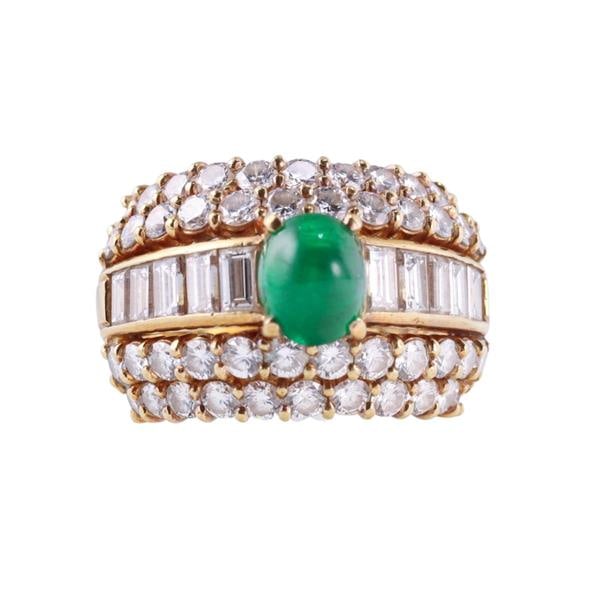 18k Gold Diamond Emerald Cocktail Ring (1 of 5)