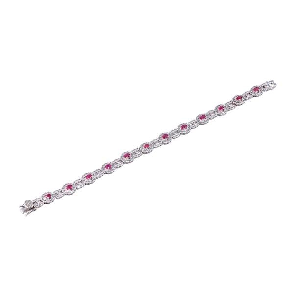 18k Gold Diamond Ruby Bracelet (1 of 5)
