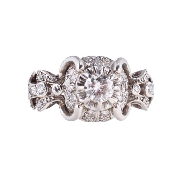 Mid Century Platinum Diamond Ring (1 of 4)