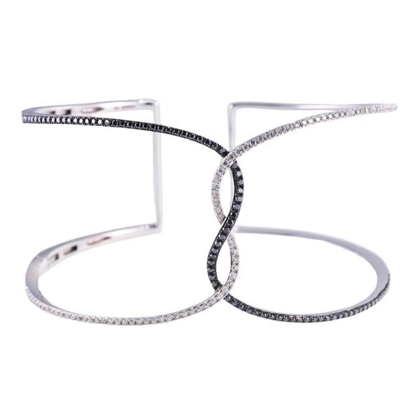 Effy 14k Gold Black & White Diamond Interlocked Cuff Bracelet (1 of 5)