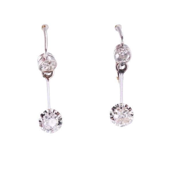 Platinum Gold Diamond Earrings (1 of 3)
