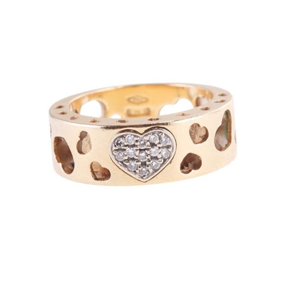 Nanis 18k Gold Diamond Heart Band Ring (1 of 3)