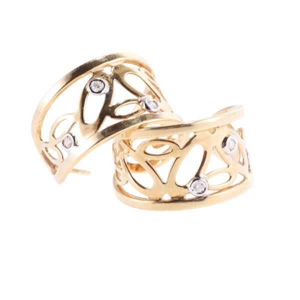 Roberto Coin 18k Gold Diamond Hoop Earrings (1 of 3)