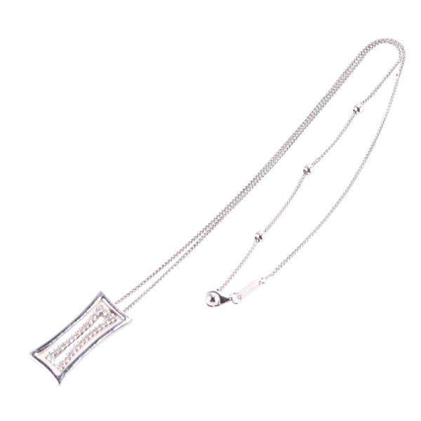 Chimento 18k Gold Diamond Pendant Necklace: METAL: 18k Gold. GEMSTONES: Diamonds approx. 0.32ctw. MEASUREMENTS: Necklace is 17.5" long. Pendant - 26mm x 11.8mm. MARKED: Chimento 750, Star mark 408 VI. WEIGHT: 7.9 grams.Gemstones have not b