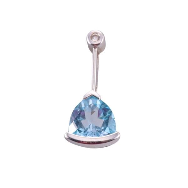 14k Gold Diamond Topaz Slide Pendant (1 of 3)