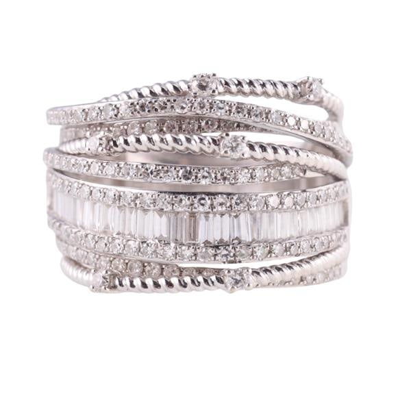 Effy 14k Gold Diamond Crossover Band Ring (1 of 4)