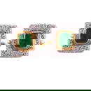 18k Two Tone Gold Diamond Jade Cufflinks