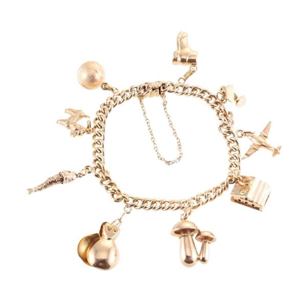 18k Gold Multi Charm Bracelet (1 of 6)
