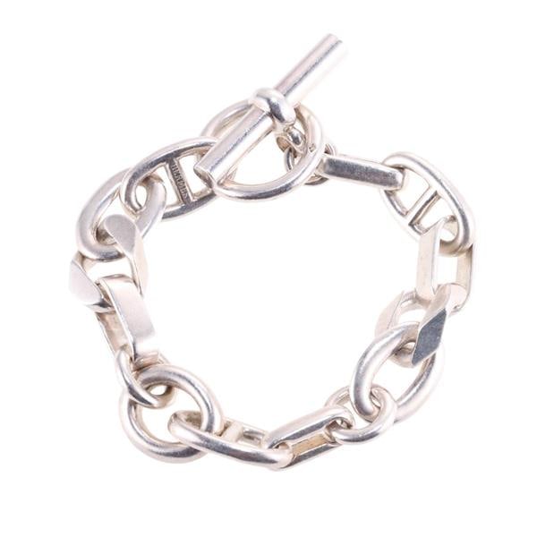 Hermes Sterling Silver Link Toggle Bracelet (1 of 3)