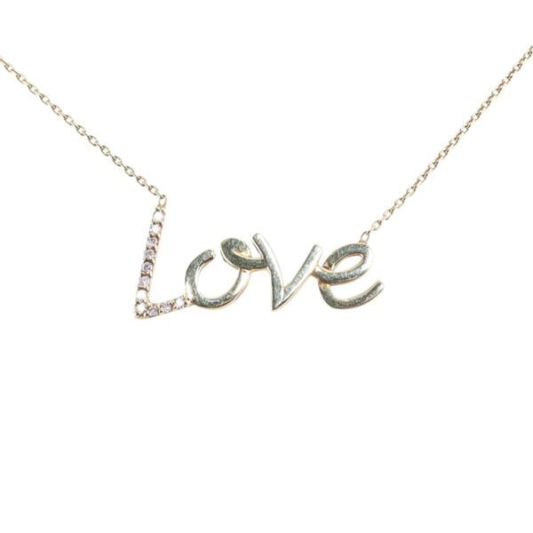 14k Gold Diamond LOVE Pendant Necklace (1 of 2)