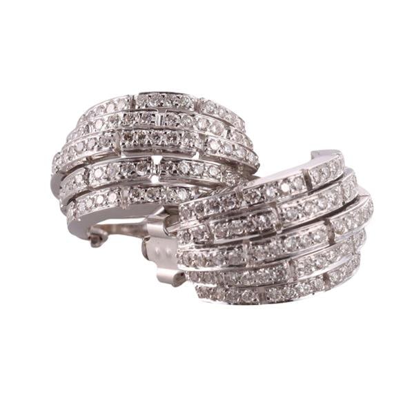 14k Gold Diamond Half Hoop Earrings (1 of 4)