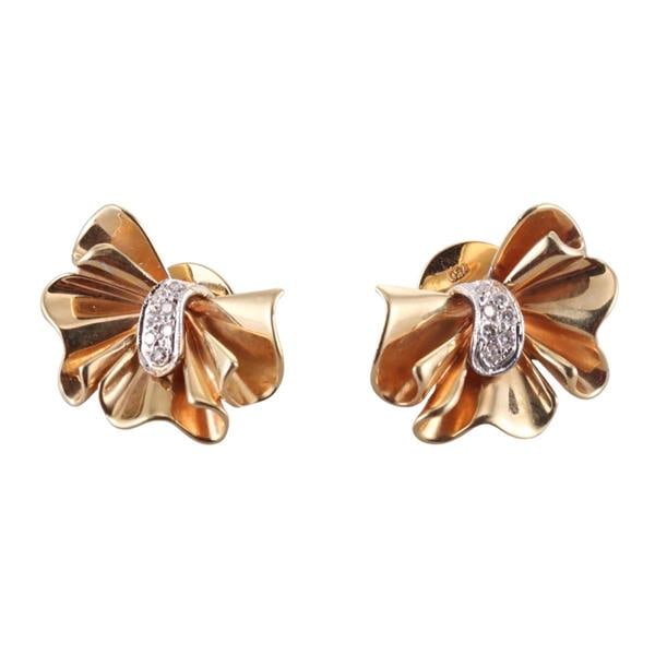 Retro 18k Gold Diamond Earrings (1 of 3)
