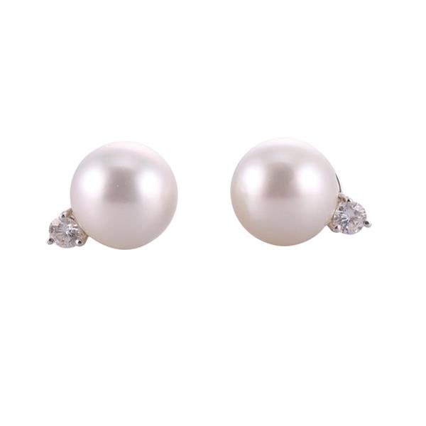 18k Gold Diamond Pearl Earrings (1 of 2)