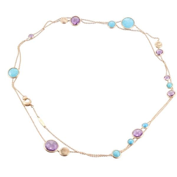 Marco Bicego Jaipur 18k Gold Turquoise Amethyst Necklace (1 of 4)
