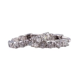 Tiffany & Co Platinum Inside Out Diamond Hoop Earrings