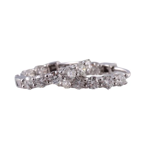 Tiffany & Co Platinum Inside Out Diamond Hoop Earrings