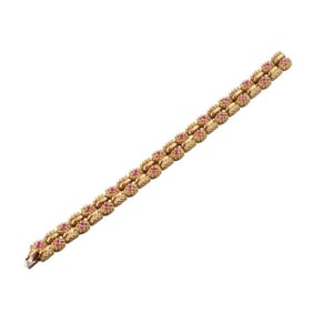 Tiffany & Co 18k Gold Pink Sapphire Bracelet