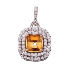 18k Two Tone Gold Diamond Pendant Setting