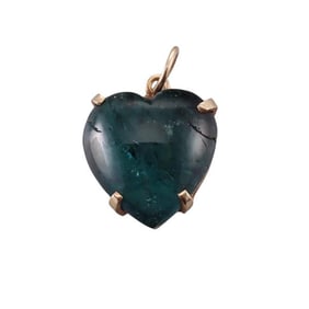 18k Gold Tourmaline Heart Pendant
