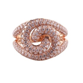 18k Rose Gold 1.86ctw Diamond Swirl Ring