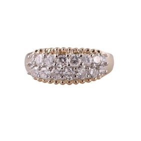 14k Gold Diamond Half Band Ring