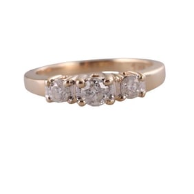 14k Gold Three Diamond Ring