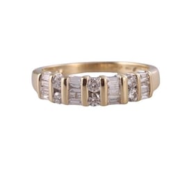 14k Gold Diamond Half Band Ring
