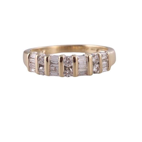 14k Gold Diamond Half Band Ring (1 of 3)