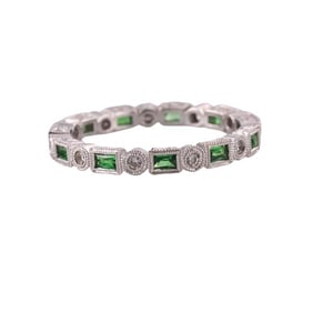 Jolie 14k Gold Diamond Emerald Eternity Band Ring
