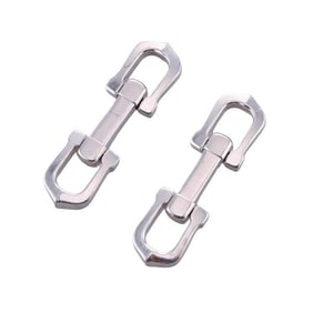 Cartier Silver Elongated C Shape Decor Cufflinks