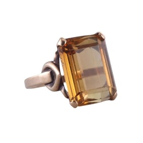 Antique Citrine Yellow Gold Ring