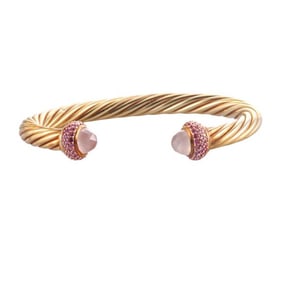 David Yurman 18k Gold Quartz Cuff Bracelet