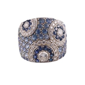 Cellini 18k Gold Diamond Sapphire Ring