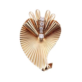 Cartier Vintage 14k Gold Diamond Brooch Pin