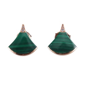 Bulgari Bvlgari Divas Dream 18k Gold Malachite Diamond Earrings