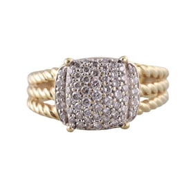 David Yurman 18k Yellow Gold Diamond Ring