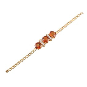 18k Gold Diamond Topaz Bracelet