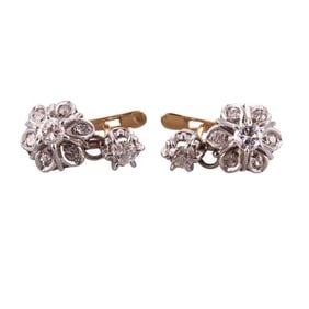Platinum Gold Diamond Earrings