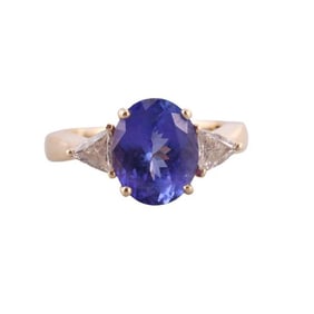 14k Gold Tanzanite Diamond Ring