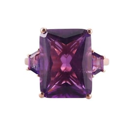 14k Rose Gold Amethyst Ring