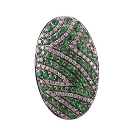 18k Gold Tsavorite Diamond Ring