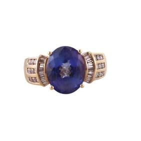 Iliana 18k Gold Tanzanite Diamond Ring