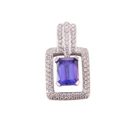 18k Gold Diamond Tanzanite Pendant