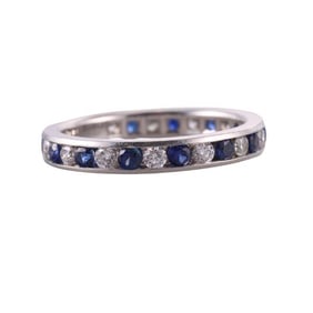 Tiffany & Co Platinum Sapphire Diamond Eternity Band Ring