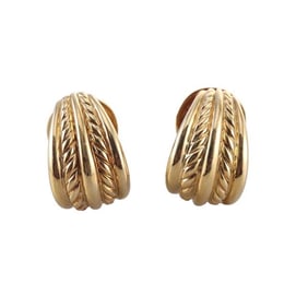 David Yurman 18k Yellow Gold Clip on Earrings