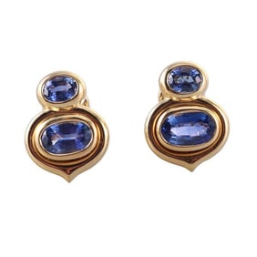 G. Petochi 18k Gold Sapphire Earrings